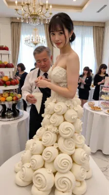 ドレスが形になると周りの視線が集まりだしてw　中は裸だしすごく見られて恥ずかしいような、嬉しいような⋯♥