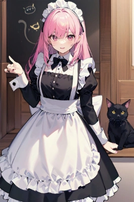 メイドちゃんと看板猫