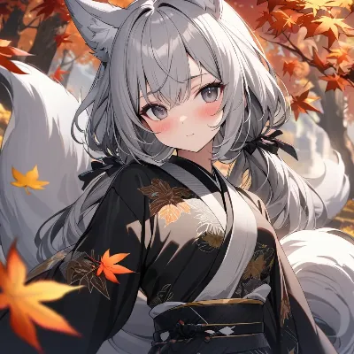 白髪狐耳の女の子1