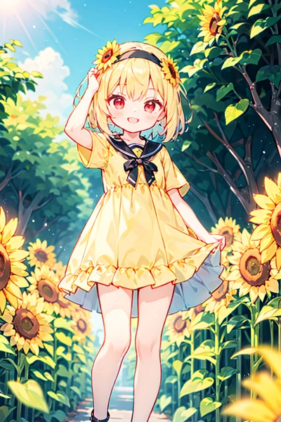 カチューシャをつけた向日葵の精霊🌻