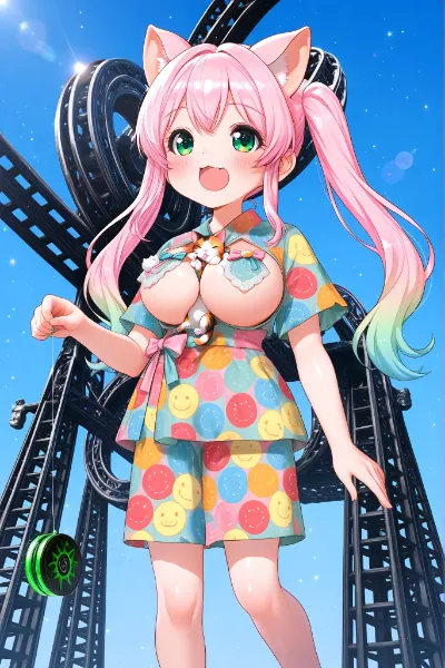 (自動生成)猫耳少女のジェットコースター大冒険