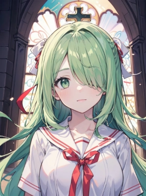 #327 緑髪少女