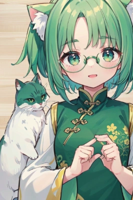 緑色中華猫娘