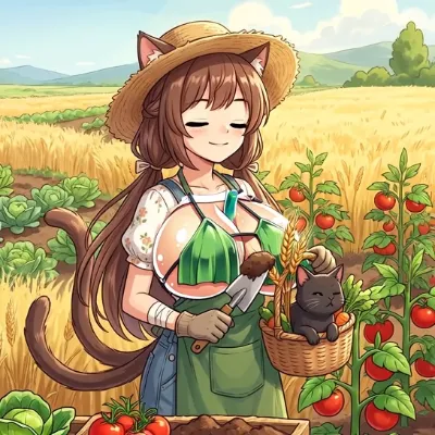 麦わら帽子と麦畑
