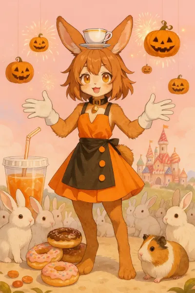 兎の集団を引き連れティータイムのお誘いに来るお菓子の世界の住人