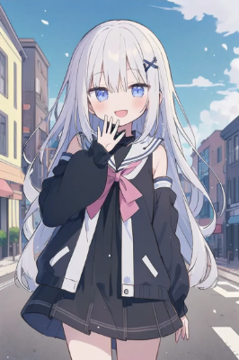 萌え袖を着た少女