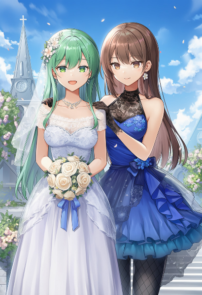 花嫁の微笑みと青い約束