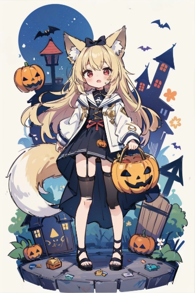 ハロウィーンのきつね娘