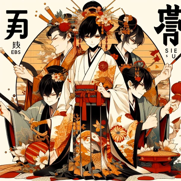 十日戎の、恵比寿様か福男っぽい男性★(2枚)レトロモダン街シリーズ95