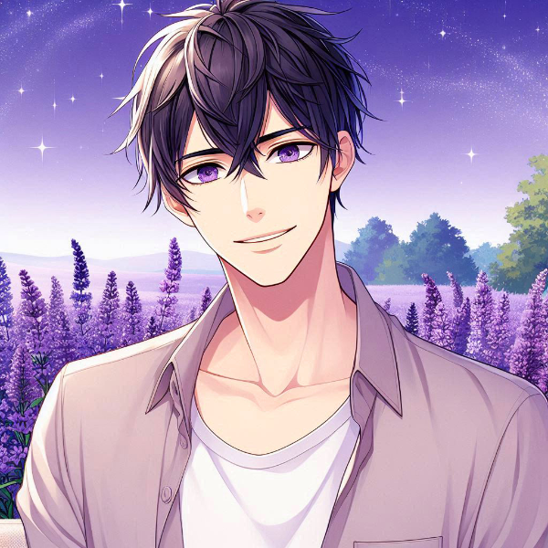 ラベンダー畑と、黒髪短髪男性＊その2(6枚)