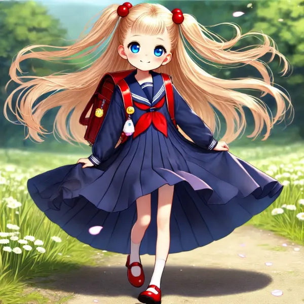 セーラー服姿の金髪少女