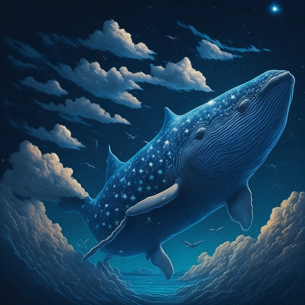 空を優雅に飛ぶ星クジラ