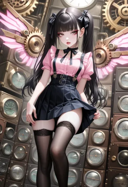 ピンク翼の機械少女