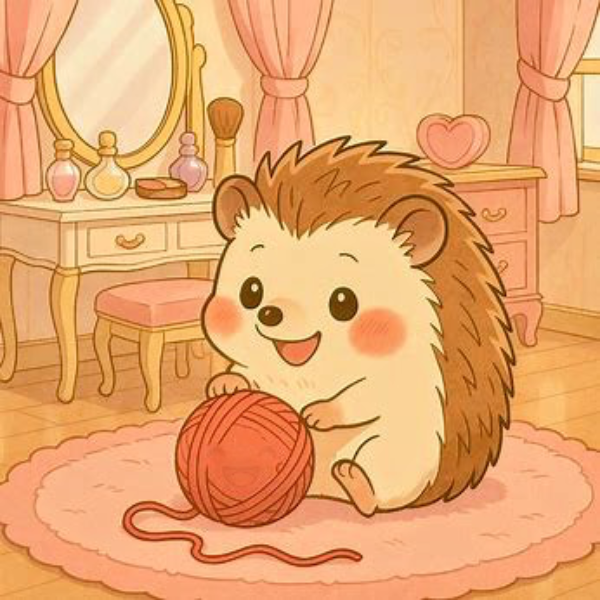 ハリネズミと毛糸玉