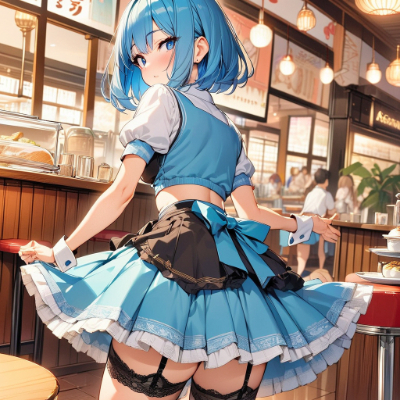 後ろ姿もすてきなウエイトレスさん