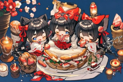 猫巫女ケーキ