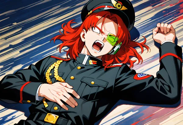 【抽象画】兵士　「中将が！！」