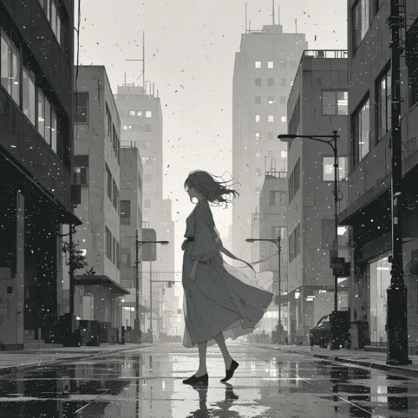 雨の街に消えた足音