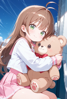 テディベアを抱く少女☆