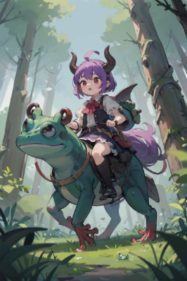 蛙に騎乗する魔王様