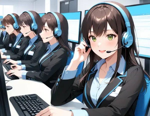 笑顔のコールセンターガールズ