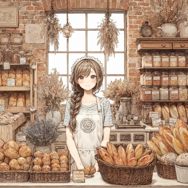 ドライフラワーのあるパン屋さん🥖