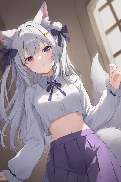 お腹出しケモミミさん