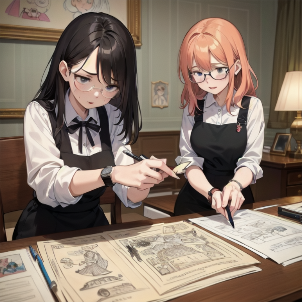 「ま、間に合わない！」「先生！私も手伝いますから諦めないで！」（漫画家と編集）