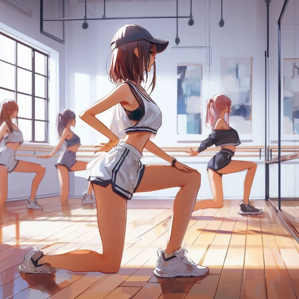 ダンススタジオをにて