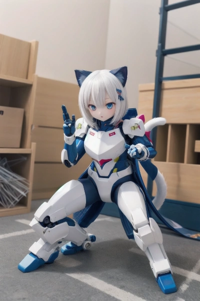 白い猫型ロボット