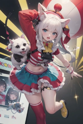 アイドルっぽいのかな？(\'∀\')衣装で目を惹くサーカス女子。