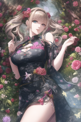 China dress with peony prints