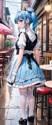 雨の中