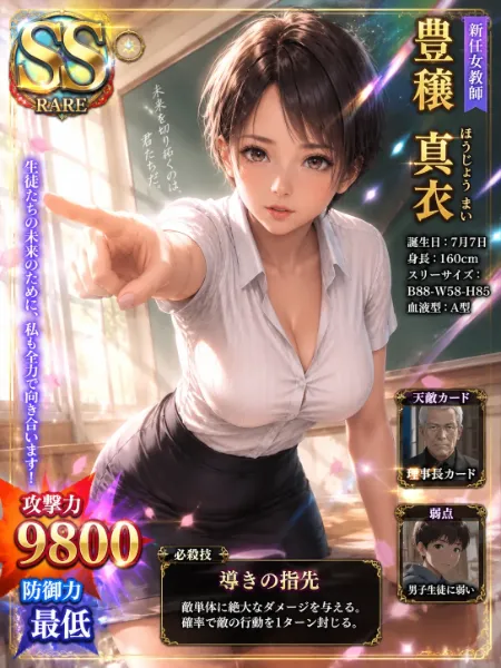 新任女教師真衣のトレーディングカード