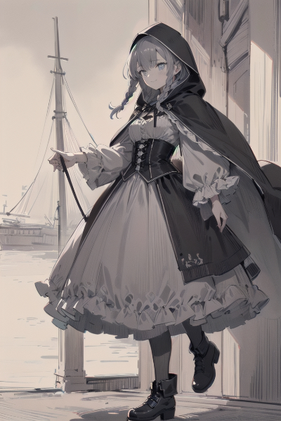 うちの娘たちのデッサン（赤ずきんの少女錬金術師）