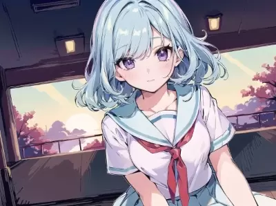 #106 青髪少女