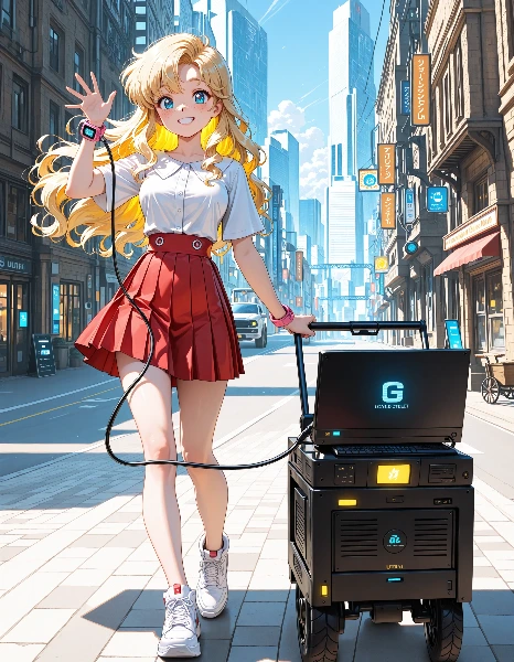 ブロンドソロ・スマートウォッチを付けてお出掛け