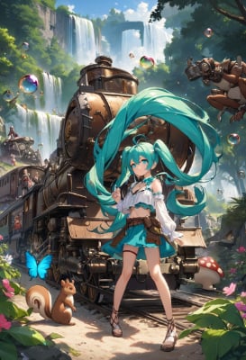 森の鉄道と森の仲間達
