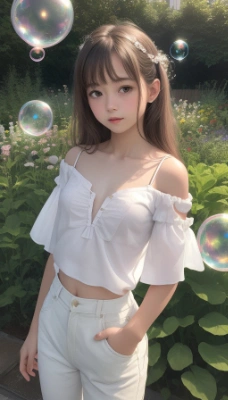 美少女とシャボン玉