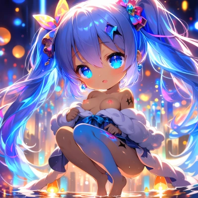 青髪褐色