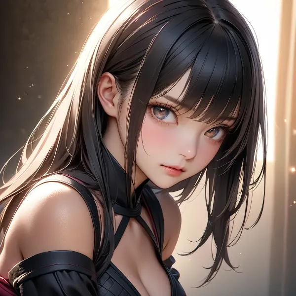 光に照らされた黒髪の少女