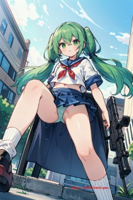 ミクさんのパンツが見れるイラスト