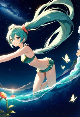 海で遊ぶ後輩アイドル