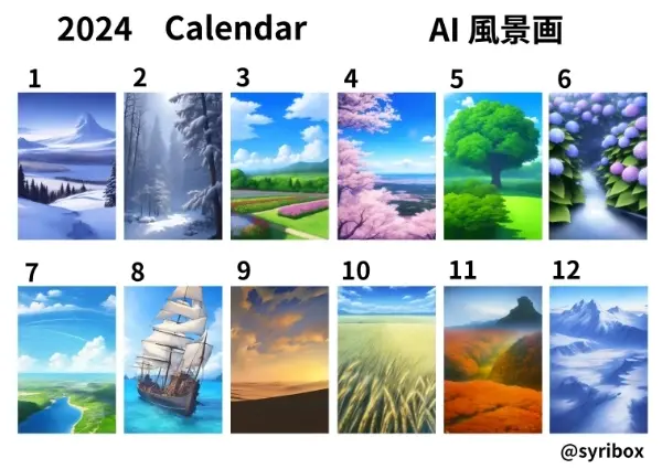 2024カレンダー「AI風景画」