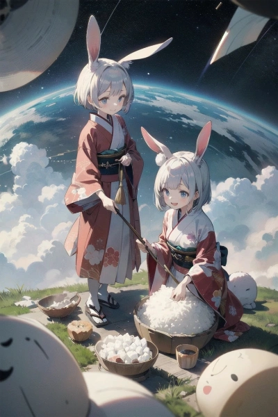 金卯玉兔の月面餅つき