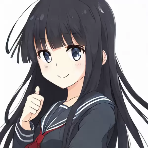 スタンプ女子高生黒髪ロング