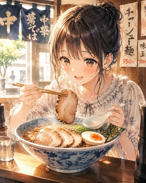 ラーメン屋の午後、幸せの一口。