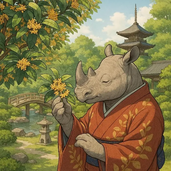 Gold Wood Rhinoceros