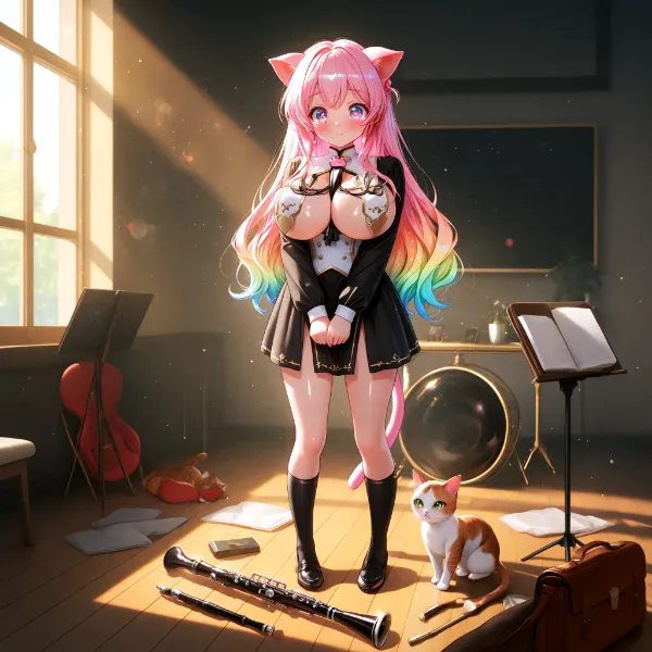 クラリネットを壊して泣いている痛豚さん