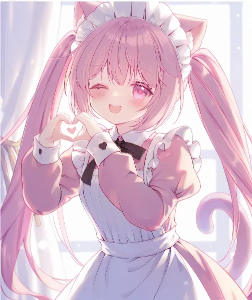 ねこみみメイドちゃんのいちげき🩷 #メイドの日